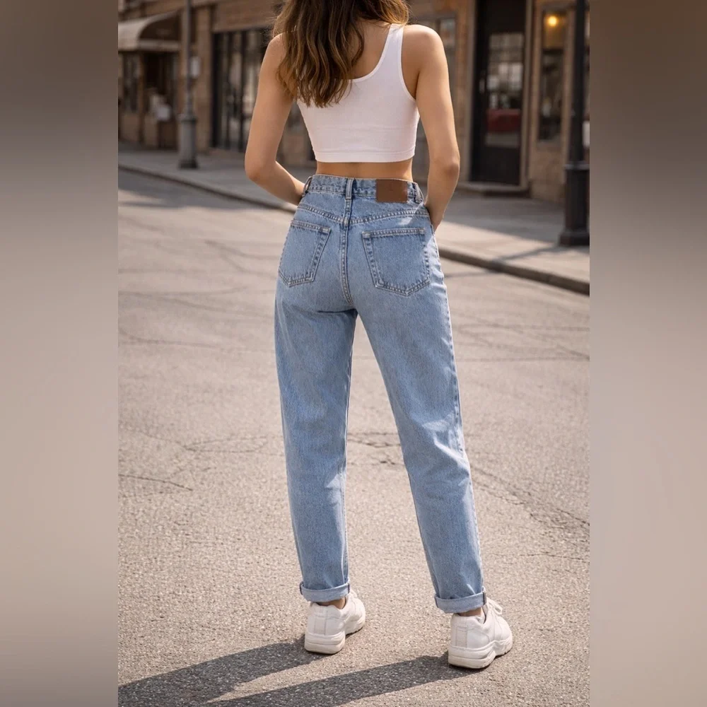 Vintage calvin klein mom jeans high rise straight leg 90s blue